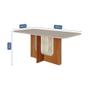 Imagem de Mesa De Jantar Retangular 90X180cm Tampo Mdf/Vidro Louise Cimol Cinamomo/Off White