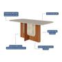 Imagem de Mesa De Jantar Retangular 90X180cm Tampo Mdf/Vidro Louise Cimol Cinamomo/Off White