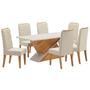 Imagem de Mesa de Jantar Retangular Aike com 6 Cadeiras Iza Mel/Blonde/Bege Casa Giulia