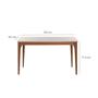 Imagem de Mesa de Jantar Retangular c/ Vidro para 4 Lugares Ella 135 cm - Natural c/ Off White Fosco