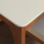 Imagem de Mesa de Jantar Retangular c/ Vidro para 4 Lugares Ella 135 cm - Natural c/ Off White Fosco