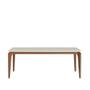 Imagem de Mesa de Jantar Retangular c/ Vidro para 8 Lugares New Lauren 208 cm - Natural c/ Off White Fosco