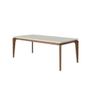 Imagem de Mesa de Jantar Retangular c/ Vidro para 8 Lugares New Lauren 208 cm - Natural c/ Off White Fosco