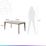 Imagem de Mesa de Jantar Retangular c/ Vidro para 8 Lugares New Lauren 208 cm - Natural c/ Off White Fosco