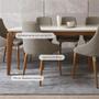 Imagem de Mesa de Jantar Retangular c/ Vidro para 8 Lugares New Lauren 208 cm - Natural c/ Off White Fosco