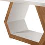 Imagem de Mesa de Jantar Retangular com Tampo de Vidro Ane I Off White e Imbuia 220 cm