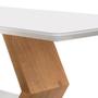 Imagem de Mesa de Jantar Retangular com Tampo de Vidro Ane I Off White e Imbuia 220 cm