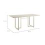 Imagem de Mesa de Jantar Retangular com Tampo de Vidro Arcadia Off White e Champagne 160 cm