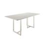 Imagem de Mesa de Jantar Retangular com Tampo de Vidro Arcadia Off White e Champagne 184 cm
