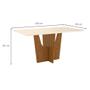 Imagem de Mesa de Jantar Retangular com Tampo de Vidro Danielly II Off White e Nature 160 cm
