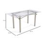 Imagem de Mesa de Jantar Retangular com Tampo de Vidro Elba Cinza 150 cm