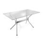 Imagem de Mesa de Jantar Retangular com Tampo de Vidro  Loire Prata 120 cm