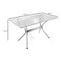 Imagem de Mesa de Jantar Retangular com Tampo de Vidro  Loire Prata 120 cm