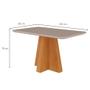 Imagem de Mesa de Jantar Retangular com Tampo de Vidro Maite Off White e Nature 130 cm
