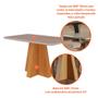 Imagem de Mesa de Jantar Retangular com Tampo de Vidro Maite Off White e Nature 130 cm