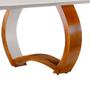 Imagem de Mesa de Jantar Retangular com Tampo de Vidro Pádua Cinamomo Imbuia e Off White 180 cm