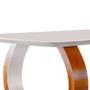 Imagem de Mesa de Jantar Retangular com Tampo de Vidro Pádua Cinamomo Imbuia e Off White 180 cm