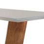 Imagem de Mesa de Jantar Retangular com Tampo de Vidro Rubi I Off White e Imbuia 220 cm