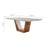 Imagem de Mesa de Jantar Retangular com Tampo de Vidro Rubi I Off White e Imbuia 220 cm