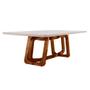 Imagem de Mesa de Jantar Retangular com Tampo de Vidro Siena Cinamomo Imbuia e Off White 220 cm