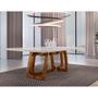 Imagem de Mesa de Jantar Retangular com Tampo de Vidro Siena Cinamomo Imbuia e Off White 220 cm