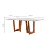 Imagem de Mesa de Jantar Retangular com Tampo de Vidro Tália Off White e Imbuia 180 cm