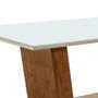 Imagem de Mesa de Jantar Retangular com Tampo de Vidro Viena Off White e Canela Rústico 160 cm