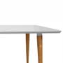 Imagem de Mesa de Jantar Retangular com Vidro Louise 160x90 cm Branco Pés Retrô Castanho - D'Rossi