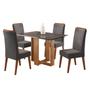 Imagem de Mesa de Jantar Retangular Dinamarca com 4 Cadeiras Madeira Maciça Vegas