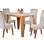 Imagem de Mesa de Jantar Retangular Divine com Vidro 1,20x90 e 4 Cadeiras Vegas em Madeira Maciça
