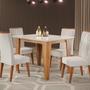 Imagem de Mesa de Jantar Retangular Divine com Vidro 1,20x90 e 4 Cadeiras Vegas em Madeira Maciça