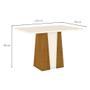 Imagem de Mesa de Jantar Retangular Elisa Flex Off White e Nature 120 cm