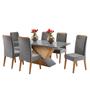 Imagem de Mesa de Jantar Retangular Encantare com 6 Cadeiras Madeira Maciça Vegas