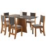 Imagem de Mesa de Jantar Retangular Jacarta com 6 Cadeiras Sol Mel/Cinza/Grafite