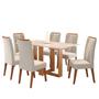 Imagem de Mesa de Jantar Retangular Kavic com 6 Cadeiras Madeira Maciça Vegas