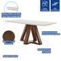 Imagem de Mesa de Jantar Retangular Kyra 170x90cm Chocolate/off White com 6 Cadeiras Arthus - Suede Cru