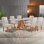 Imagem de Mesa de Jantar Retangular Kyra 170x90cm Cinamomo/off White com 6 Cadeiras Canela - Suede Cru