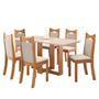 Imagem de Mesa de Jantar Retangular Laguna com 6 Cadeiras Dalas Mel/Blonde/Marfim