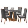 Imagem de Mesa de Jantar Retangular Nubia com 4 Cadeiras Madeira Maciça Vegas