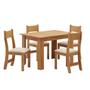 Imagem de Mesa de Jantar Retangular Prates Com 4 Cadeiras Brisa Mel/Bege  Casa Giulia