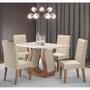 Imagem de Mesa de Jantar Retangular Sharom Com 4 Cadeiras Iza Imbuia/Blonde/Bege Casa Giulia