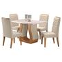 Imagem de Mesa de Jantar Retangular Sharom Com 4 Cadeiras Iza Mel/Blonde/Bege Casa Giulia