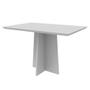 Imagem de Mesa de Jantar Retangular Tampo com Vidro Angra 120 cm Off White - D'Rossi