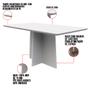 Imagem de Mesa de Jantar Retangular Tampo com Vidro Angra 120 cm Off White - D'Rossi