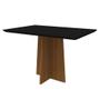 Imagem de Mesa de Jantar Retangular Tampo com Vidro Angra 120 cm Preto Base Imbuia - D'Rossi