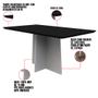 Imagem de Mesa de Jantar Retangular Tampo com Vidro Angra 120 cm Preto Base Off White - D'Rossi