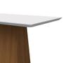 Imagem de Mesa de Jantar Retangular Tampo com Vidro Bella 135 cm Off White Base Imbuia - D'Rossi