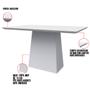 Imagem de Mesa de Jantar Retangular Tampo com Vidro Bella 135 cm Off White - D'Rossi