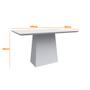 Imagem de Mesa de Jantar Retangular Tampo com Vidro Bella 135 cm Off White - D'Rossi