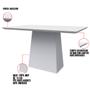 Imagem de Mesa de Jantar Retangular Tampo com Vidro Bella 160 cm Off White - D'Rossi